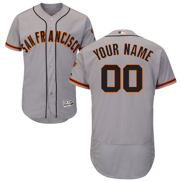 Men San Francisco Giants Majestic Road Gray Flex Base Authentic Collection Custom MLB Jersey->customized mlb jersey->Custom Jersey